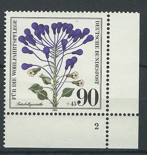 1062 Ackerwildkräuter Hyazinthe 90+45 Pf ** FN2