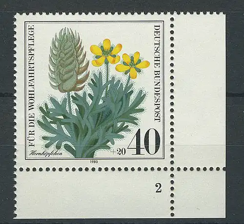 1059 Herbes sauvages Hornkopfchen 40+20 Pf ** FN2