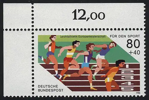 1269 Kurzstreckenlauf 80+40 Pf ** Ecke o.l.