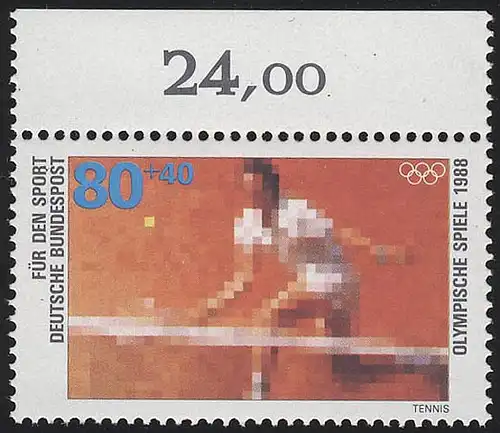 1354 Olympiade Tennis 80+40 Pf ** Oberrand