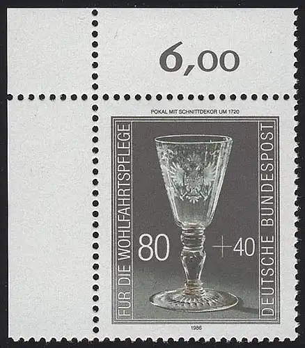 1298 Bâton de bien-être Verres précieux 80+40 Pf ** coin o.l.