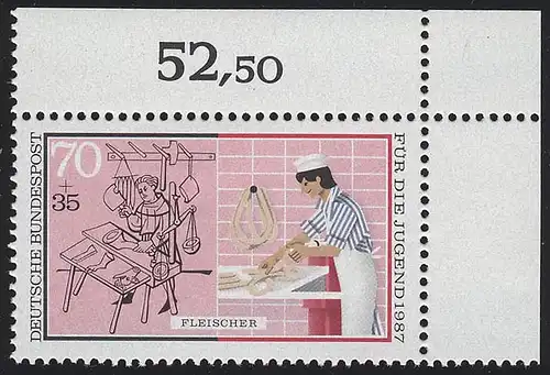 1317 Jeunes bouchers 70+35 Pf ** coin o.r.