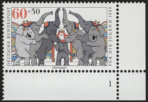 1411 Cirque 60+30 Pf Éléphants ** FN1
