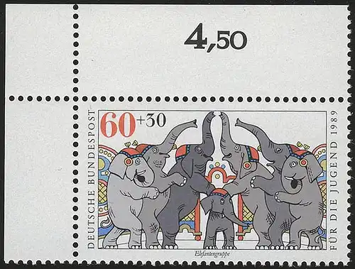 1411 Cirque 60+30 Pf éléphants ** coin o.l.