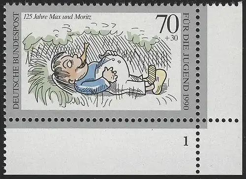 1456 Jugend Max und Moritz 70+30 Pf ** FN1