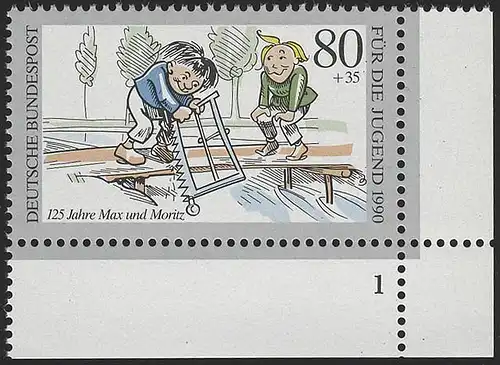 1457 Jugend Max und Moritz 80+35 Pf ** FN1