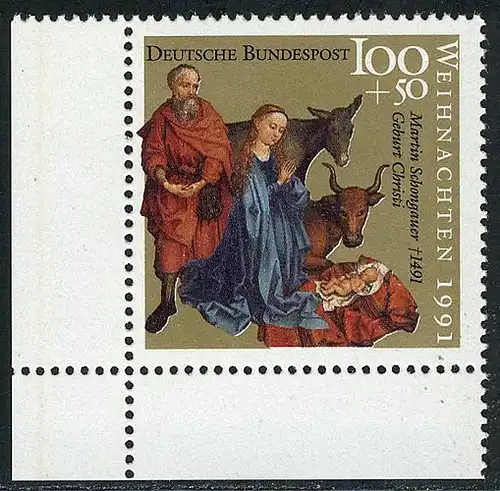 1581 Noël 100+50 Pf ** Coin et l.
