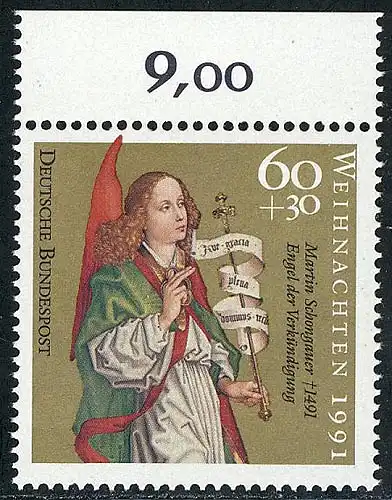 1578 Weihnachten 60+30 Pf ** Oberrand