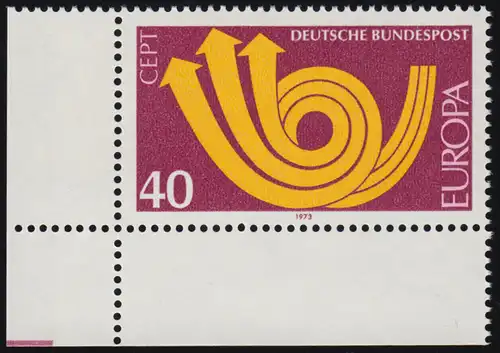 769 Europe 40 Pf Posthorn ** Coin et l.