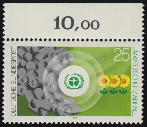 774 Umweltschutz 25 Pf Abfallbeseitigung ** Oberrand