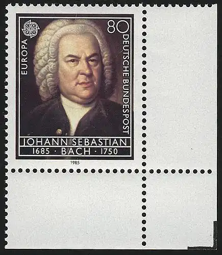 1249 Europa Musik Bach 80 Pf ** Ecke u.r.