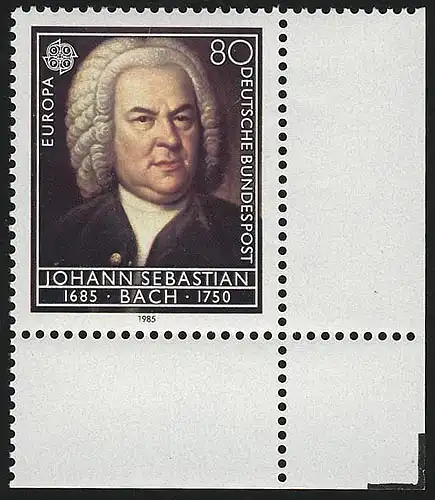 1249 Europe Musique Bach 80 Pf ** Coin et r.