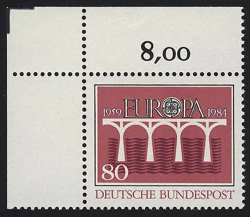 1211 Europa Post- und Fernmeldewesen 80 Pf ** Ecke o.l.