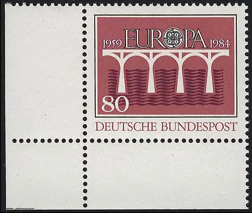 1211 Europa Post- und Fernmeldewesen 80 Pf ** Ecke u.l.