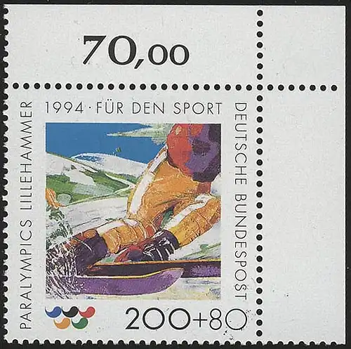 1720 Abfahrtslauf 200+80 Pf ** Ecke o.r.