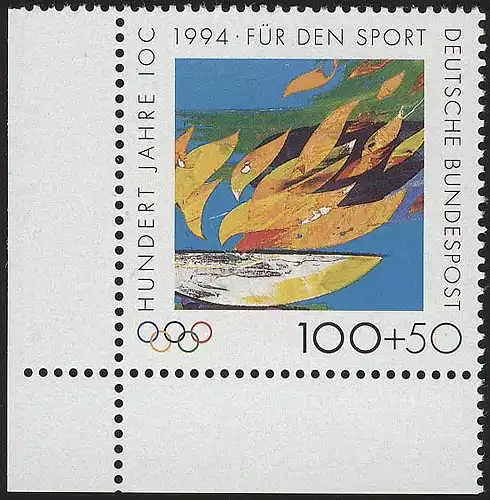 1719 Olympische Flamme 100+50 Pf ** Ecke u.l.