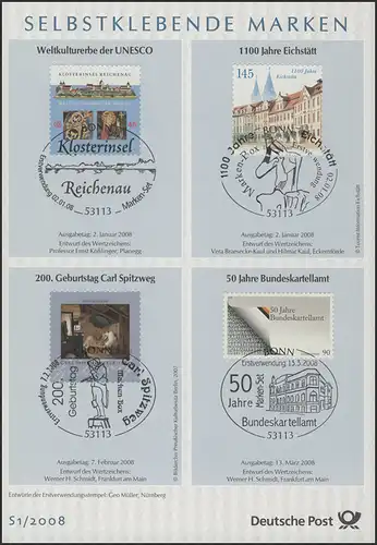 ETB S1/2008 Marques autocollantes, patrimoine mondial UNESCO etc.