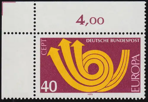 769 Europa 40 Pf Posthorn ** Ecke o.l.