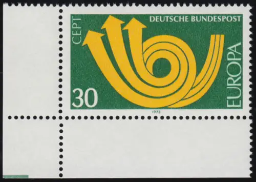 768 Europe 30 Pf Posthorn ** Coin et l.