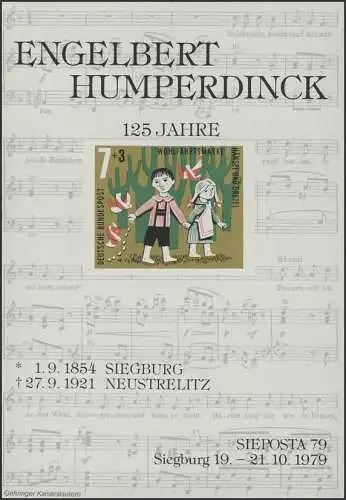 Sonderdruck Hänsel und Gretel - Engelbert Humperdinck SIEPOSTA 1979