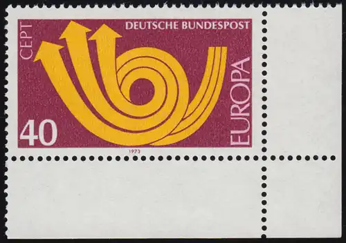 769 Europe 40 Pf Posthorn ** Coin et r.