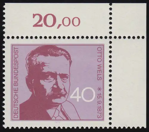 780 Otto Wels ** Coin o.r.