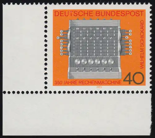 778 Rechenmaschine ** Ecke u.l.