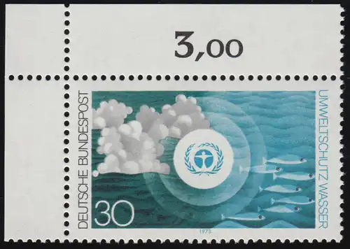 775 Protection de l'environnement 30 Pf Budget de la mer ** Coin o.l.