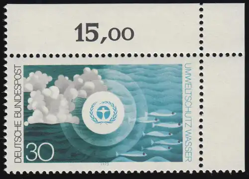 775 Protection de l'environnement 30 Pf Budget de la mer ** Coin o.r.