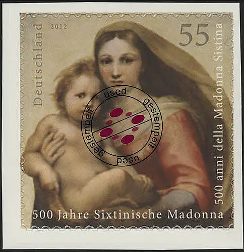 2965 Sixtinische Madonna SELBSTKLEBEND aus MH 90, bedarfsgestempelt