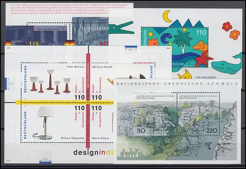 1965-2026 Bund-Jahrgang 1998 kpl. Ecken oben links ** postfrisch