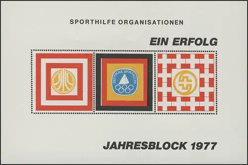 Sporthilfe Sonderdruck Jahresblock 1977