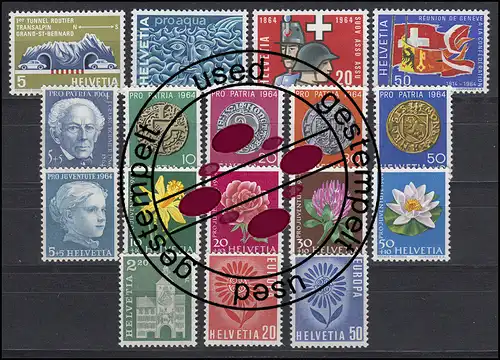 791-807 Suisse-Niveau 1964 complet, cacheté
