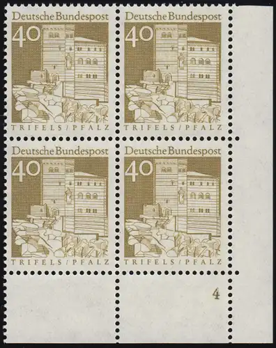 494 Bauwerke 40 Pf Trifels ** Vbl FN4