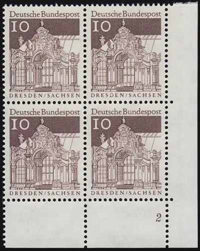 490 Bauwerke 10 Pf Wallpavillon ** Vbl FN2