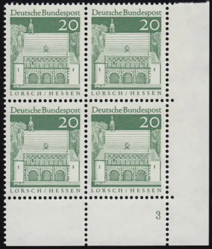 491 Bauwerke 20 Pf Lorsch ** Vbl FN3