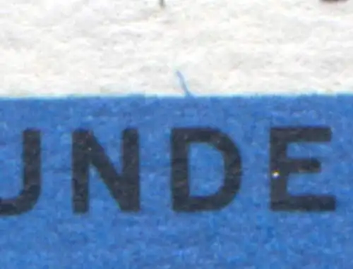 379 Jugend 40 Pf mit PLF blauer Strich über D von BUNDESPOST, Feld 37, O