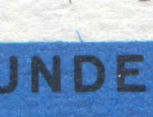 379 Jugend 40 Pf mit PLF blauer Strich über D von BUNDESPOST, Feld 37, O