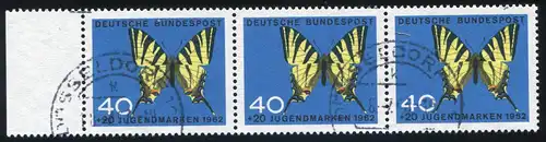 379 Jugend 40 Pf mit PLF blauer Strich über D von BUNDESPOST, Feld 37, O