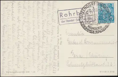 Landpost Rohrbach sur SEIFENDORF SSt Wandern 30.5.1956 sur AK approprié