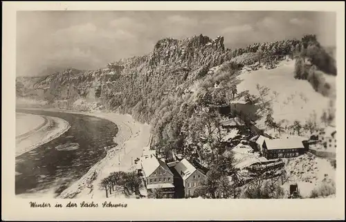 Landpost Naundorf Kreis PIRNA 5.2.1962 auf AK Winter in der Sächsischen Schweiz