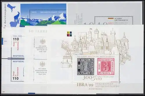 2027-2086 Bund-Jahrgang 1999 kpl. Ecken oben rechts ** postfrisch