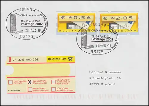 5.2 Samkyung 0,56 et 2,05 Euro MiF Télex SSt Bonn 28.4.2002