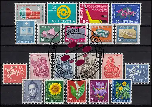 727-746 Suisse-Niveau 1961 complet, cacheté