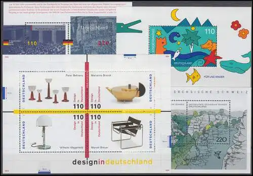 1965-2026 Bund-Jahrgang 1998 kpl. Ecken oben rechts ** postfrisch