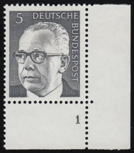 635 Gustav Heinemann 5 Pf ** FN1 (dicke Ziffer)