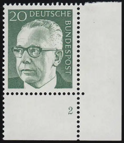 637 Gustav Heinemann 20 Pf ** FN2