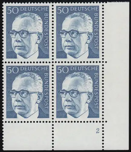 640 Gustav Heinemann 50 Pf ** Vbl FN2