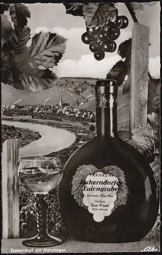 Post de campagne 13a Escherndorf sur KITZINGEN 29.8.1960 sur AK Hostal "Zum Engel"