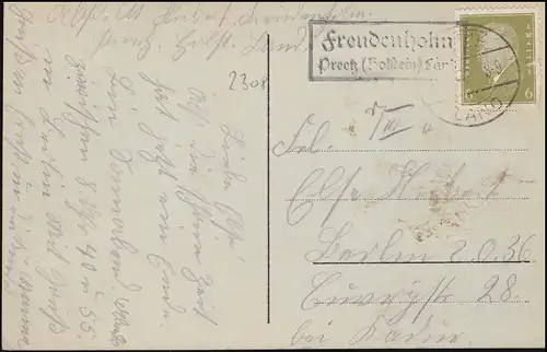 Landpost Freudenholm sur PREETZ (HOLSTEIN) LAND 21.9.1942 sur AK Genesungsheim
